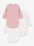 Pack of 3 wrapover long-sleeved baby bodysuits by PETIT BATEAU rose 