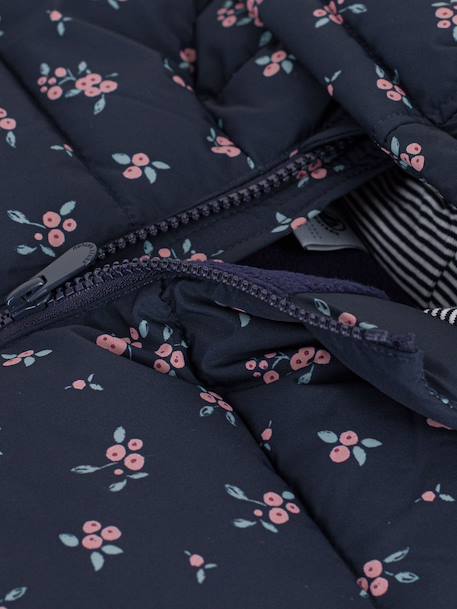 Heart print puffer jacket by PETIT BATEAU blue 