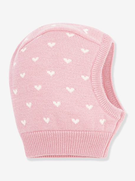 Baby balaclava with heart print by PETIT BATEAU rose 