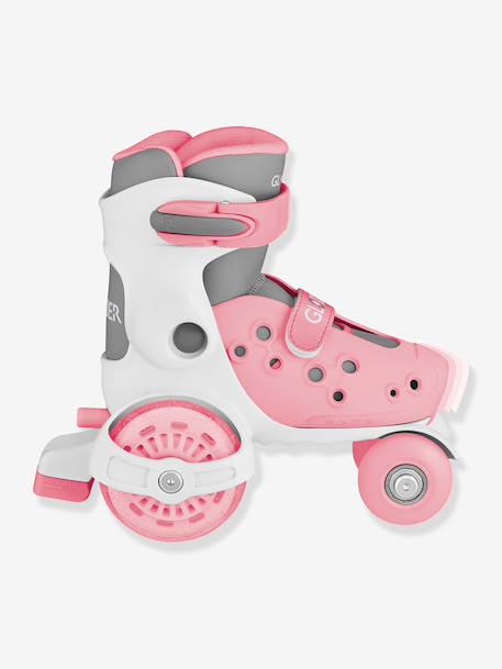 Quad roller skates for beginners by GLOBBER blue+rose 