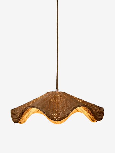 Wavy rattan lampshade mocha 