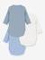 Pack of 3 wrapover long-sleeved bodysuits by PETIT BATEAU blue 