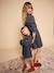 Printed dress for girls denim grey 