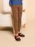 Girls' zebra print leggings from the ENVIE DE FRAISE mother-daughter capsule collection beige+chocolate 