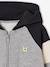 Zipped hooded sweatshirt for boys with colour block design bordeaux red+green+marl grey+medium blue+ochre 