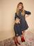 Short maternity dress denim grey 