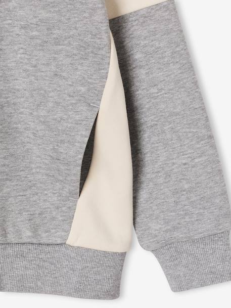 Zipped hooded sweatshirt for boys with colour block design bordeaux red+green+marl grey+medium blue+ochre 