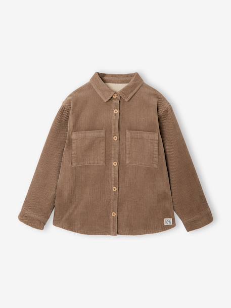 Corduroy long-sleeved shirt for boys taupe 
