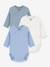 Pack of 3 wrapover long-sleeved bodysuits by PETIT BATEAU blue 