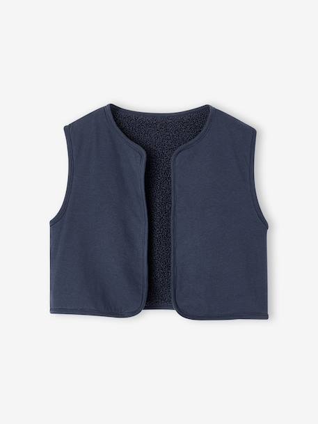 Dress and gilet set for girls slate blue 