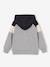 Zipped hooded sweatshirt for boys with colour block design bordeaux red+green+marl grey+medium blue+ochre 