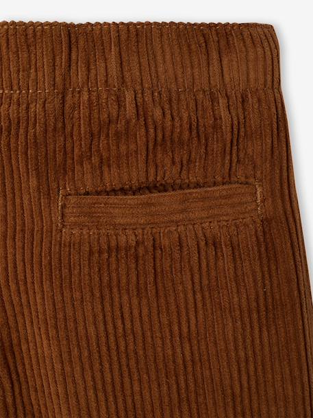 Wide-leg corduroy trousers for boys cappuccino+lichen 