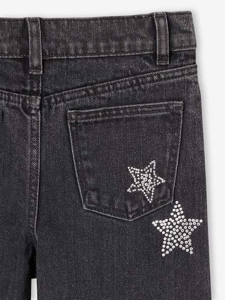 Wide-leg jeans for girls black denim 