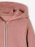 Girl's zipped hooded sweatshirt navy blue+old rose 