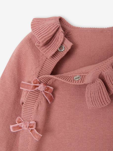 Knitted baby set for baby girls blush 