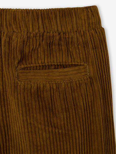 Wide-leg corduroy trousers for boys cappuccino+lichen 