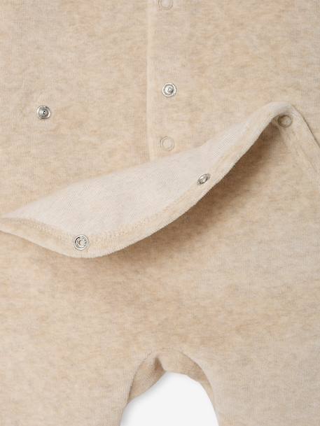 Pack of 3 baby sleepsuits with back opening marl beige+marl grey+sage green 