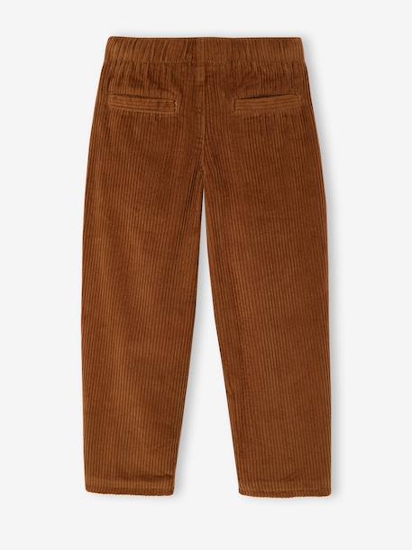 Wide-leg corduroy trousers for boys cappuccino+lichen 