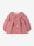 Printed velvet baby blouse rose+vanilla 