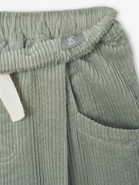 Loose-Fit Corduroy Trousers for Girls chocolate+grey green+old rose 