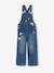Wide-Leg Denim Dungarees for Girls black denim+denim grey+medium blue+stone 