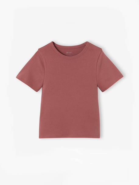 Pack of 2 cropped T-shirts for girls ink blue+old rose 