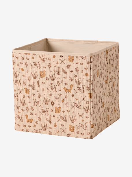 Pack of 3 cotton muslin storage baskets beige 