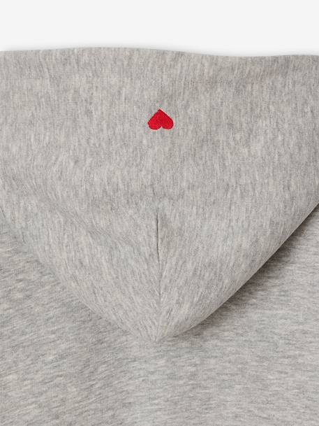 Zip-up sweatshirt tracksuit set for girls marl grey 