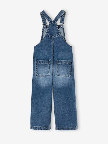 Wide-Leg Denim Dungarees for Girls black denim+denim grey+medium blue+stone 