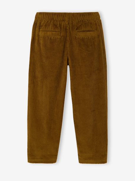 Wide-leg corduroy trousers for boys cappuccino+lichen 