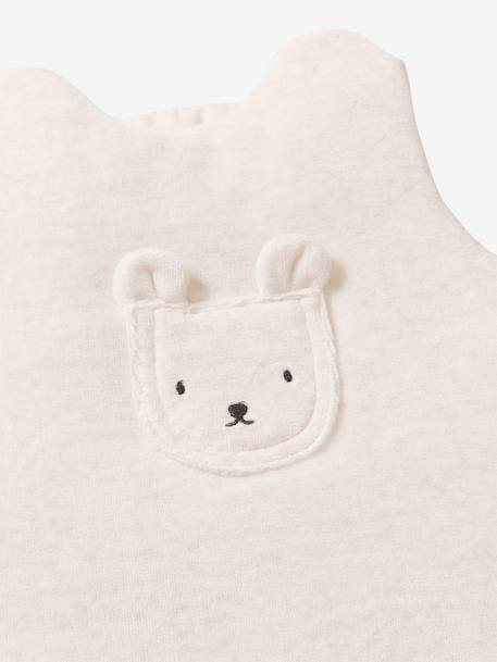 Velour baby sleep bag with removable sleeves marl beige 