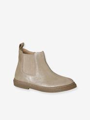 Shoes-Leather zip-up ankle boots for kids