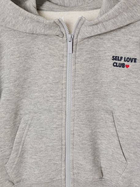 Zip-up sweatshirt tracksuit set for girls marl grey 
