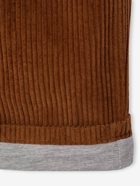 Wide-leg corduroy trousers for boys cappuccino+lichen 