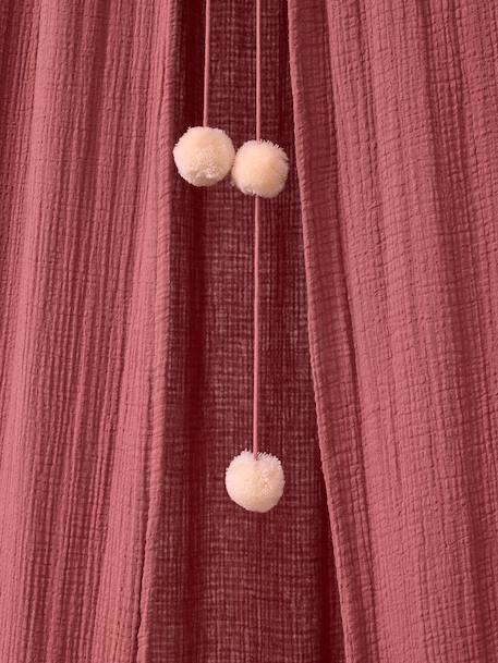 Bed Canopy in Cotton Gauze, EAU DE ROSE Theme cinnamon+Light Pink+rose+sage green+sand beige 