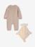 Knit playsuit and comforter set for newborn marl beige 