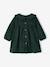 Baby dress in gingham flannel green+terracotta 