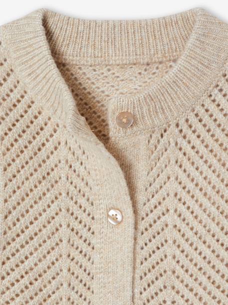 Cardigan with long sleeves for girls beige 