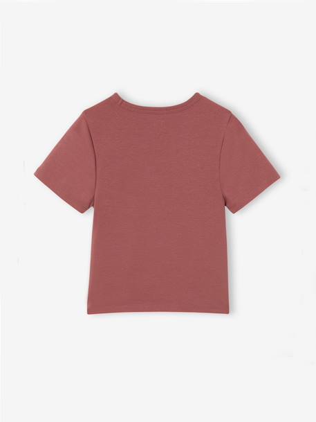 Pack of 2 cropped T-shirts for girls ink blue+old rose 