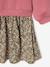 Dual Fabric Dress for Girls anthracite+ecru+mauve+sage green 
