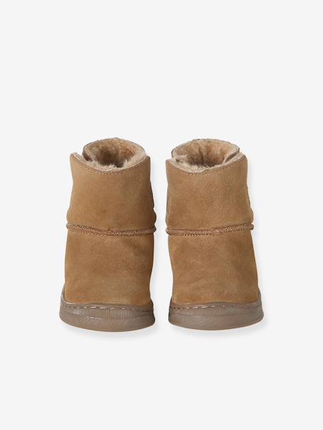 Baby first walking leather boots brown 