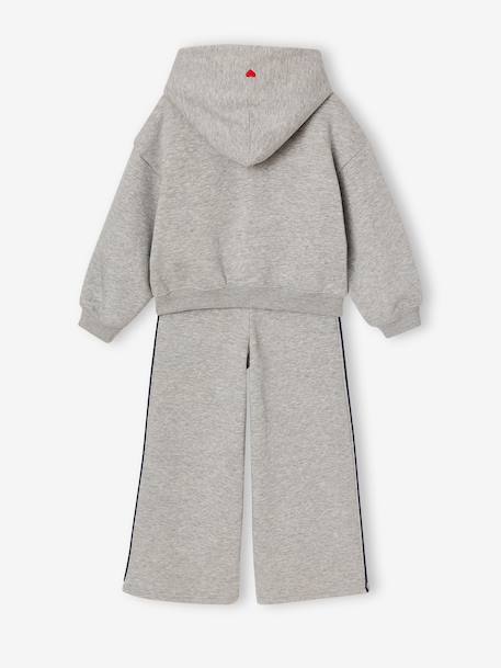 Zip-up sweatshirt tracksuit set for girls marl grey 