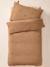Nutty cotton muslin duvet cover set cappuccino 