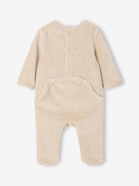 Pack of 3 baby sleepsuits with back opening marl beige+marl grey+sage green 