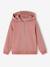 Girl's zipped hooded sweatshirt navy blue+old rose 