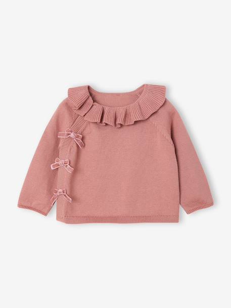 Knitted baby set for baby girls blush 