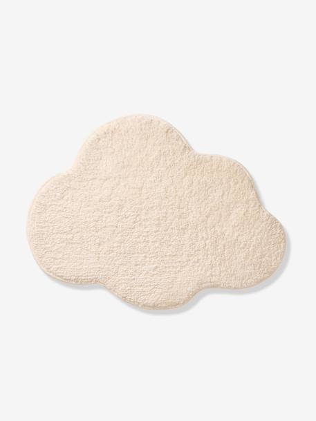 Soft cloud-shaped kids' rug ecru+rosy+sage green 