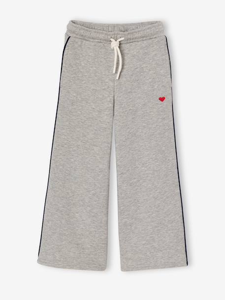 Zip-up sweatshirt tracksuit set for girls marl grey 
