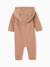 Long-sleeved hooded playsuit for baby boys beige 