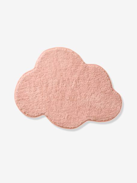 Soft cloud-shaped kids' rug ecru+rosy+sage green 